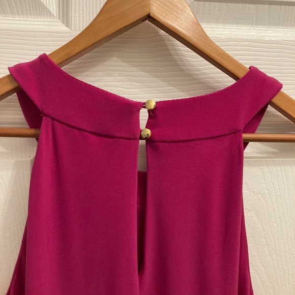 NWT Emma & Michelle pink sleeveless halter neck dress w/ gold buttons size L - Picture 4 of 8
